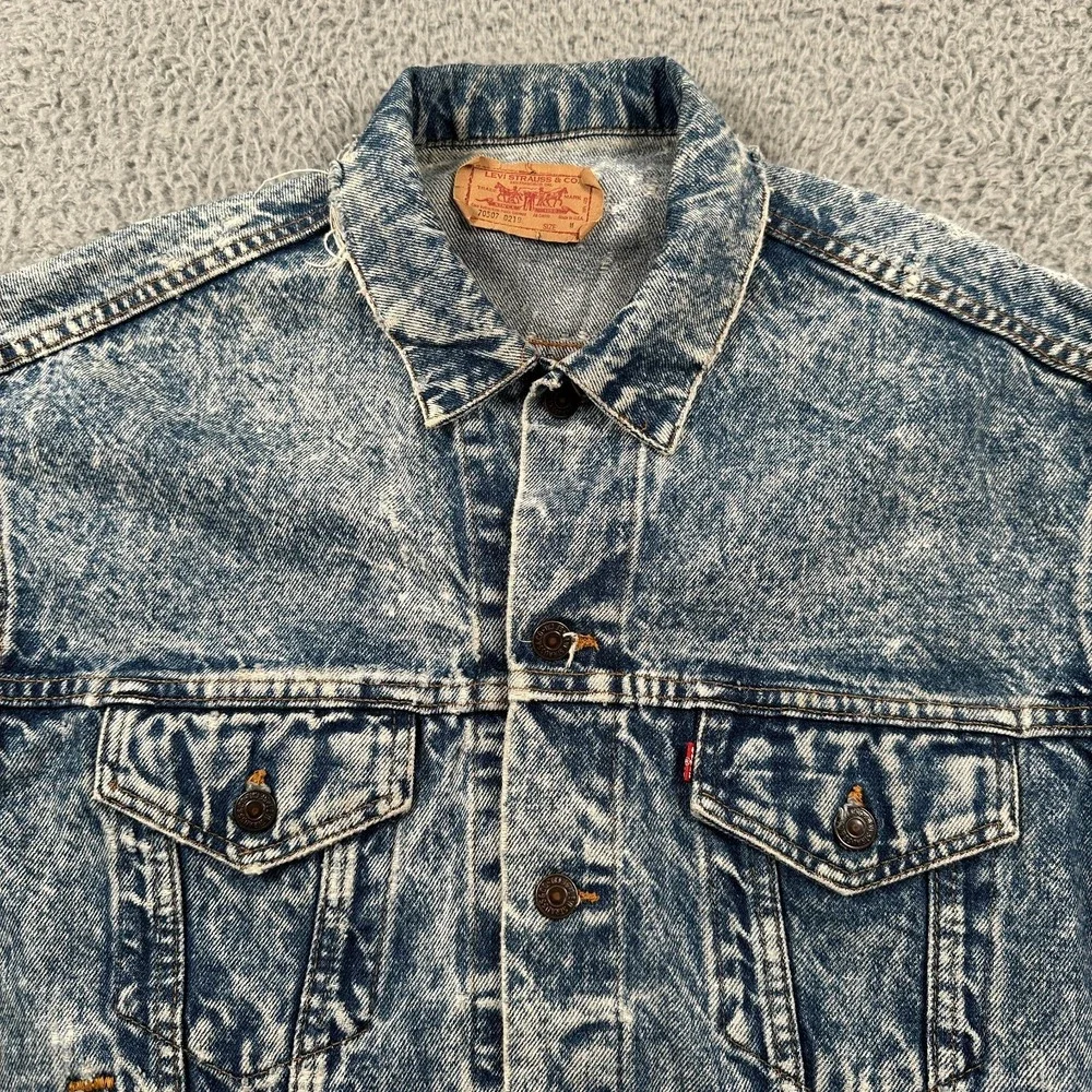 Vtg Levi's Jacket Mens Medium Acid Wash Denim Trucker‎ 70507 0219  USA  1980's
